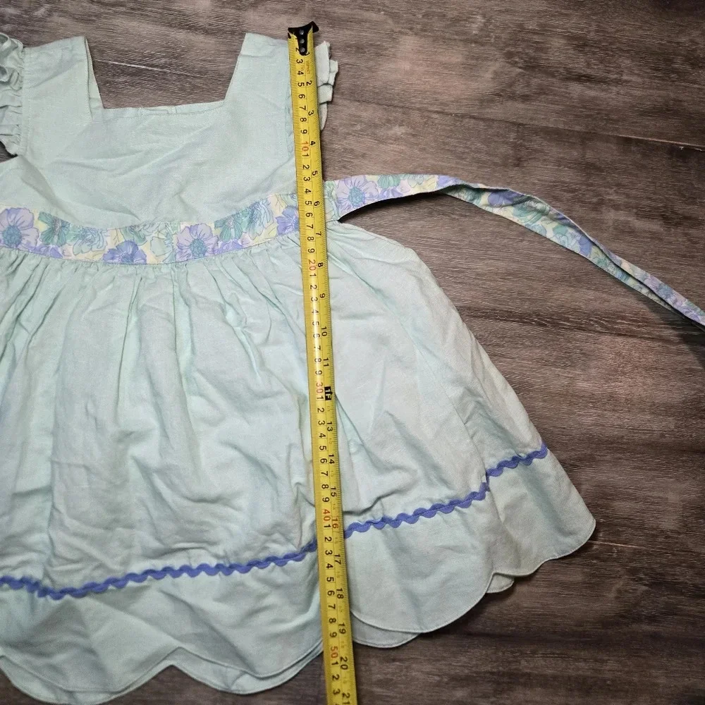 Matilda Jane Fantasy Folk Mint Green Dress with Scalloped Hem.‎ Size 4.